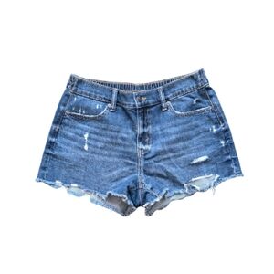American Eagle Outfitters Blue Distressed Jean Shorts
